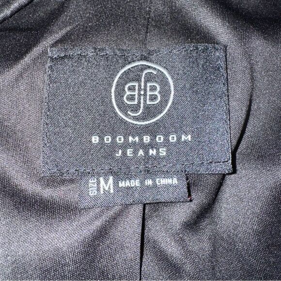 Boom Boom Jeans Black Lightweight Blazer 3/4 Quarter Sleeve Open Cardigan size M - Picture 8 of 10